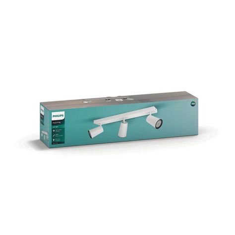 Foco Philips Pasley Spotlight Blanco x3 GU10 Ampolletas Cálido-3