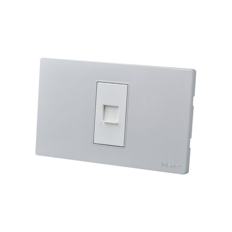 Pack 10 Toma Telefónica Metálico RJ11 - Gris - Blanco-1