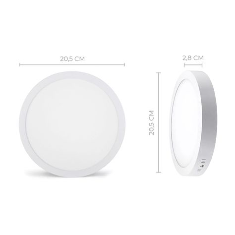Pack 3 Paneles LED 18W Sobrepuesto Redondo DL252 G2 Philips - Cálido-1
