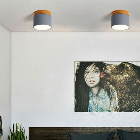 Panel LED Deco Sobrepuesto Madera 6W Gris-1