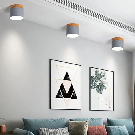Panel LED Deco Sobrepuesto Madera 6W Gris-2