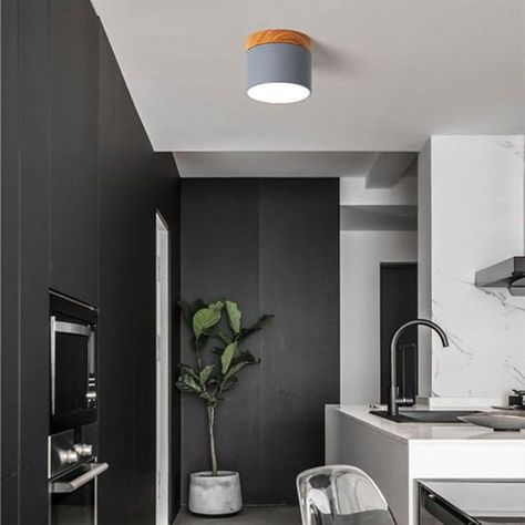Panel LED Deco Sobrepuesto Madera 6W Gris-3