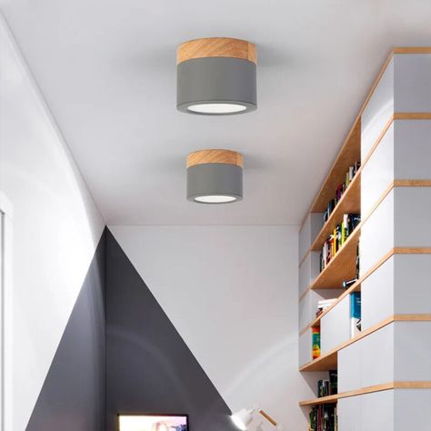 Panel LED Deco Sobrepuesto Madera 6W Gris-5