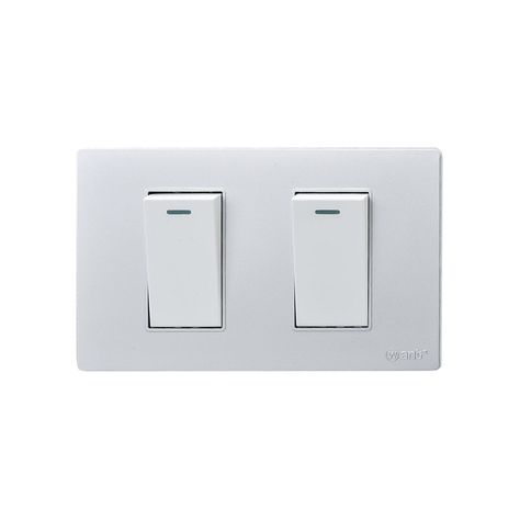 Pack 10 Interruptores Doble Metálico 9/12 16A - Gris/ Blanco-3