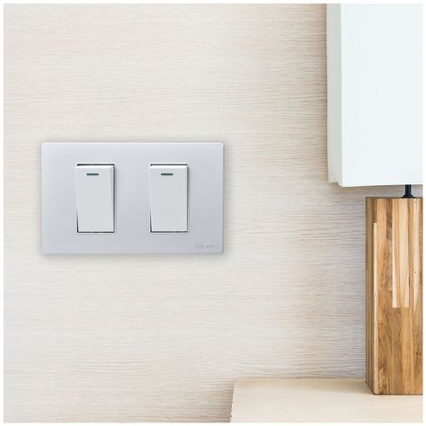 Pack 10 Interruptores Doble Metálico 9/12 16A - Gris/ Blanco-5