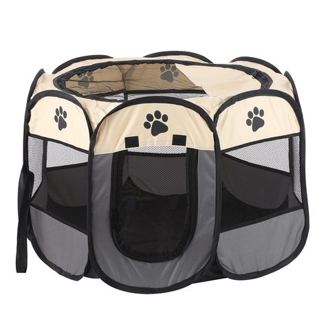 Corral Mascotas Plegable Diseño Huellas Grande-4