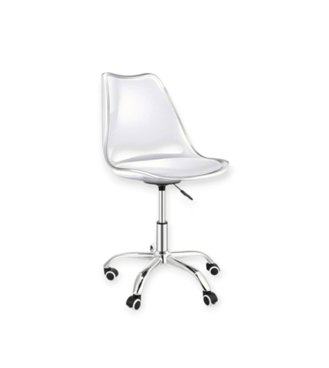 Silla de Escritorio Giratoria de Acrílico Transparente Leda Acolchada-0