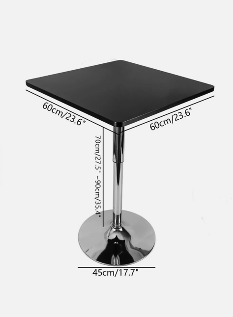 Mesa Comedor De Altura Regulable Cuadrada 60 Cm Color Blanco-1