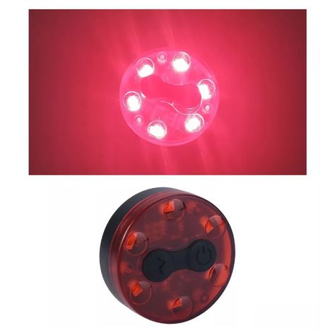 Luz LED Redonda para Bicicleta Recargable Roja-2