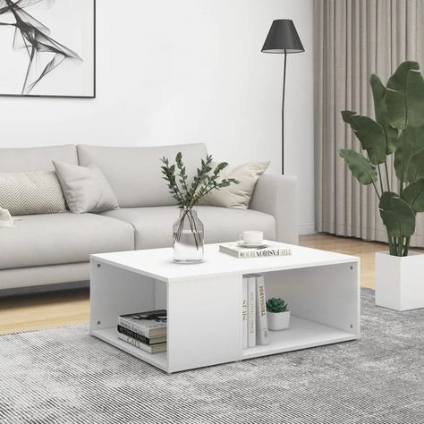 Mesa de Centro Minimalista con Espacios de Almacenamiento 7-0