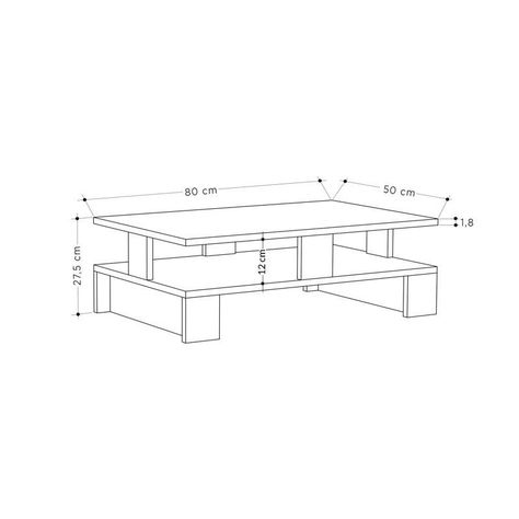 Mesa de Centro Minimalista con Espacios de Almacenamiento 1-1