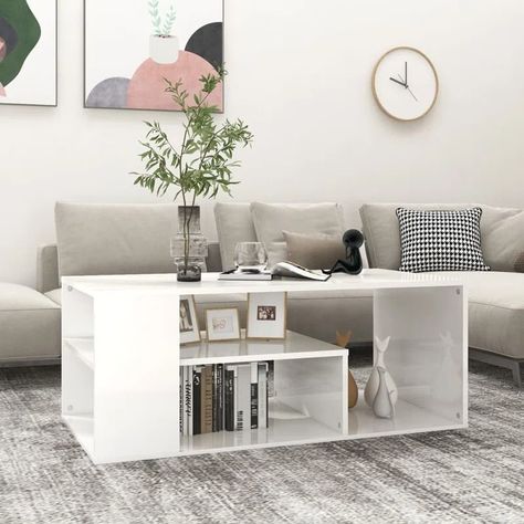 Mesa de Centro Minimalista con Espacios de Almacenamiento 5-0