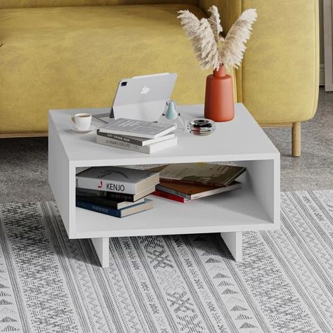 Mesa de Centro Minimalista con Espacios de Almacenamiento 2-1