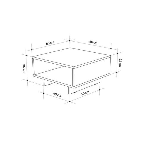 Mesa de Centro Minimalista con Espacios de Almacenamiento 2-5