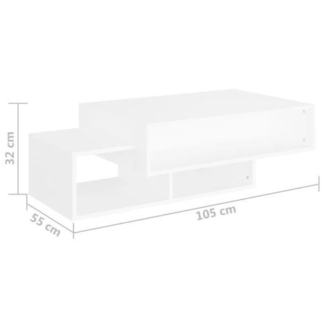 Mesa de Centro Minimalista con Espacios de Almacenamiento 6-5