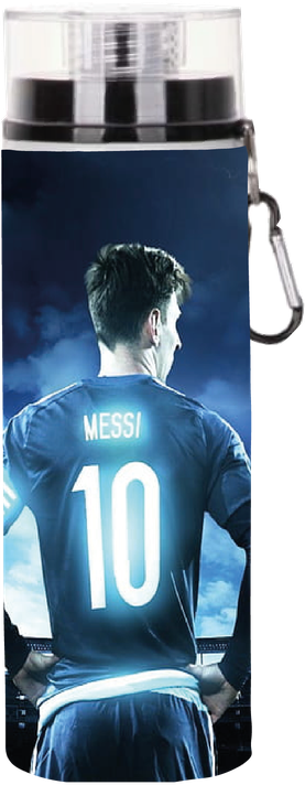 BOTELLA DE AGUA ESTAMPADA DE MESSI, LIONEL, FUTBOL 1REGALO  850ML-0