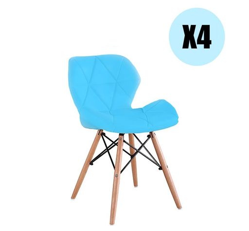 Pack 4 sillas Eames Aviador Turquesa-0