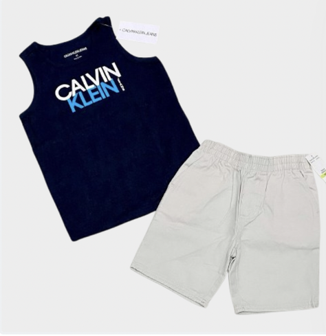 POLERA Y BERMUDA CALVIN KLEIN JEANS TALLA 4 AÑOS-0