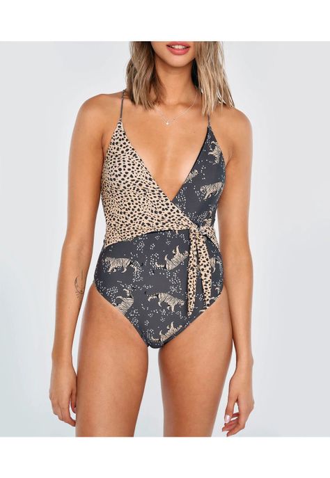 Traje De Baño Mujer Mix Cruzado Crazy Tigers-2