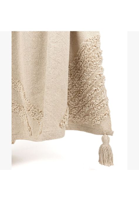 Manta Boho Algodón Textura Beige-1