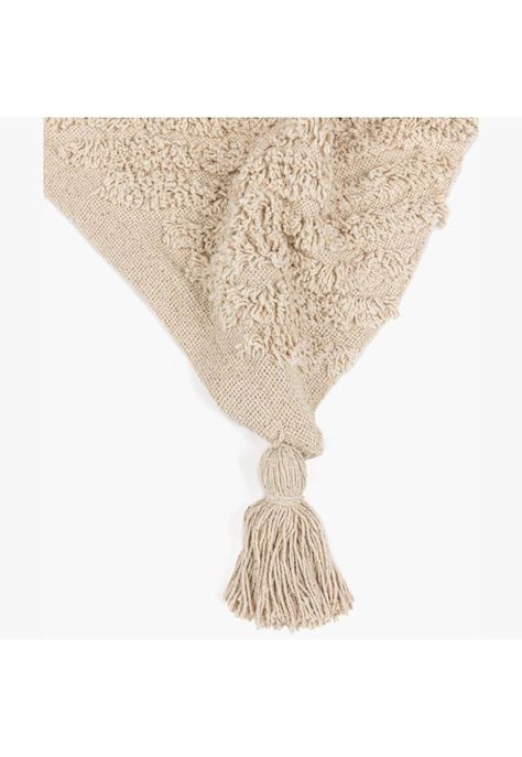 Manta Boho Algodón Textura Beige-2