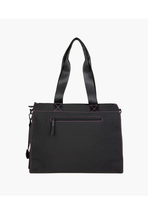 Cartera De Hombro Notebook Nylon Llavero Negro-1