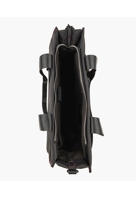 Cartera De Hombro Notebook Nylon Llavero Negro-2