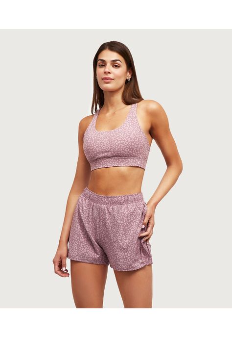 Short Deportivo Animal Print  Rosado-2