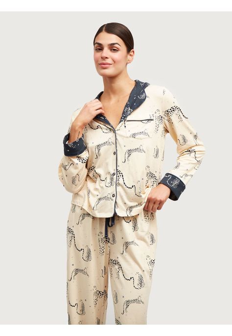 Set Pijama Dreamy Tigres  Beige-0