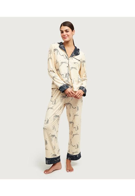 Set Pijama Dreamy Tigres  Beige-1