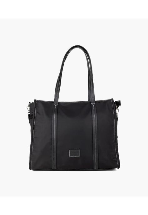 Cartera De Hombro Notebook Back To School Nylon Negro-0