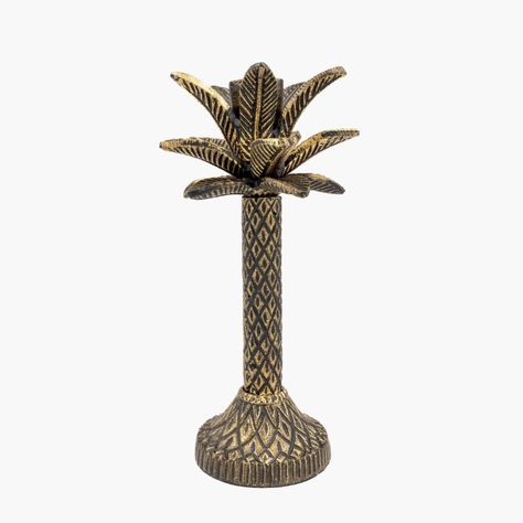 Candelabro Mujer Palmera Dorado-0