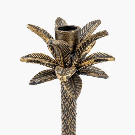 Candelabro Mujer Palmera Dorado-1