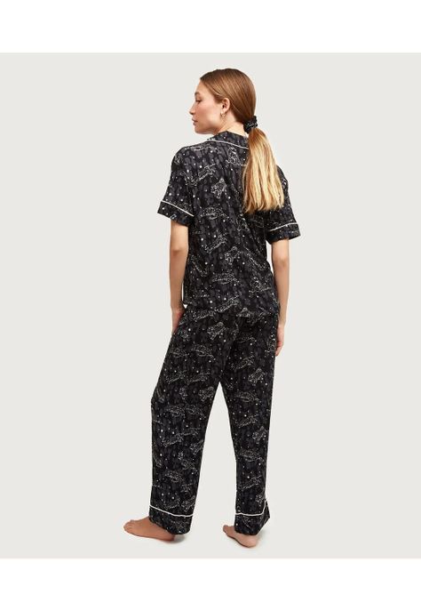 Set Pijama Dreamy Tigres Cosmicos Negro-2