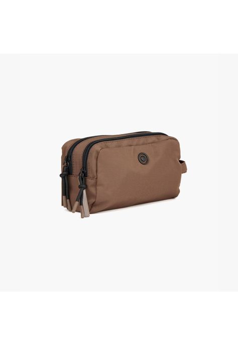 Estuche Nylon Dos Cierres Café-0