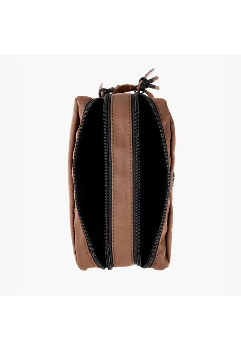 Estuche Nylon Dos Cierres Café-2