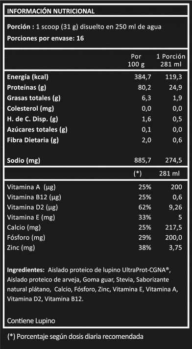 Proteína Vegetal Lupine Protein sabor plátano vegana-1