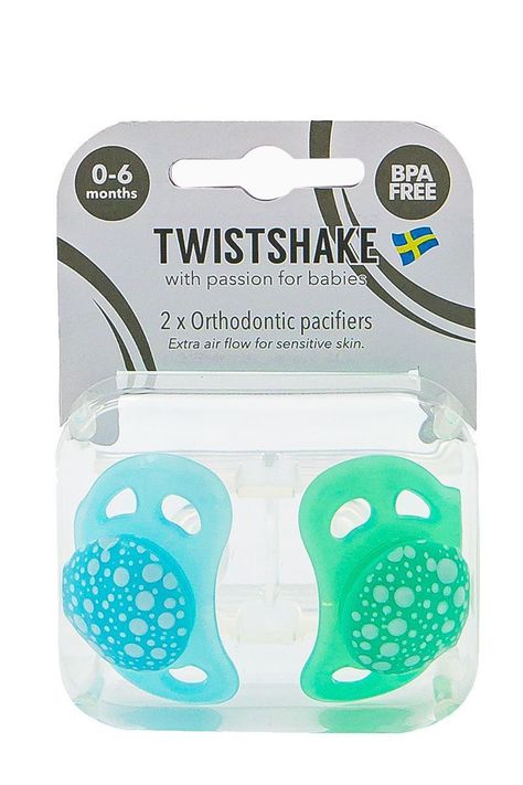 Chupetes Twistshake 0-6m 2 uns Azul verde-2