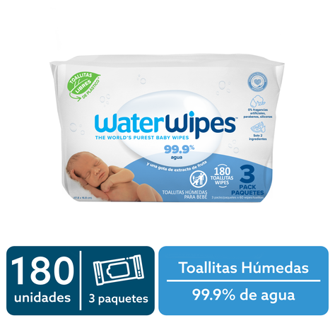 Toallitas húmedas WaterWipes Bio 3x60 uns-0