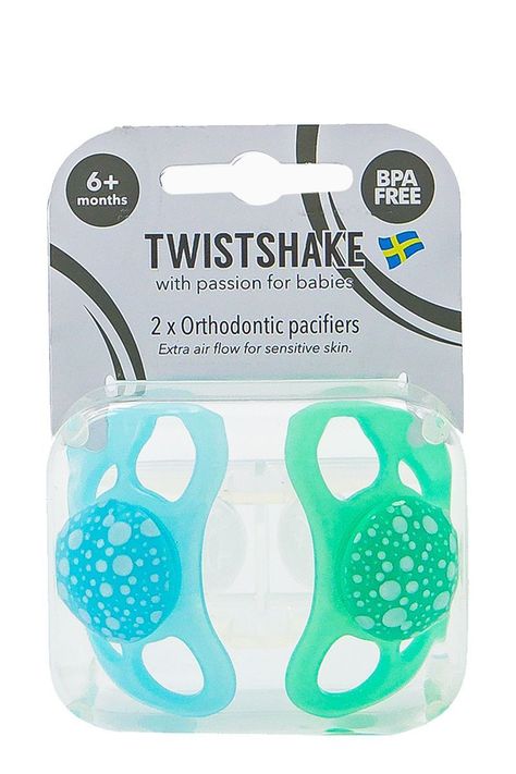 Chupetes Twistshake 6+m 2 uns azul verde-2
