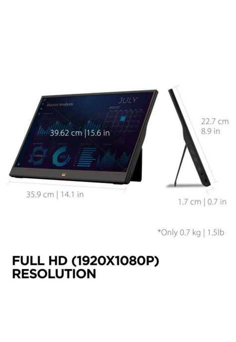 Monitor Portatil 15.6"  / LED / FHD/ Mini HDMI / IPS/ 60Hz / VA1655-3
