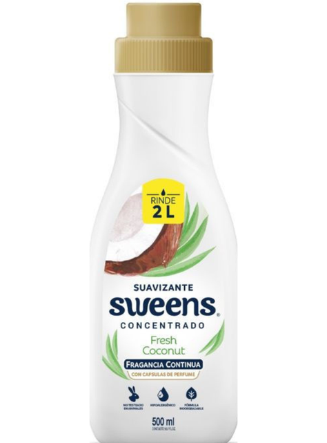 Suavizante Concentrado Sweens Fresh Coconut 500 Ml-0