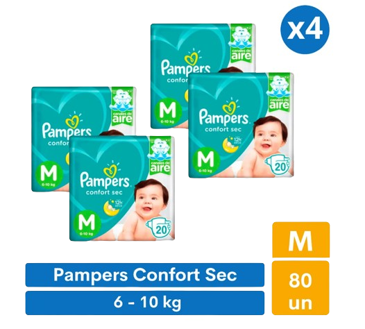 Pañales Pampers Confort Sec M 80 pañales-1