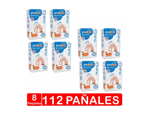 Emubaby Premium XXG x8paquetes 112 pañales-1