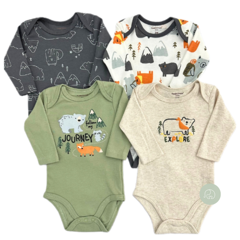 Pack de 4 Bodies Osito Bebé Niño-1