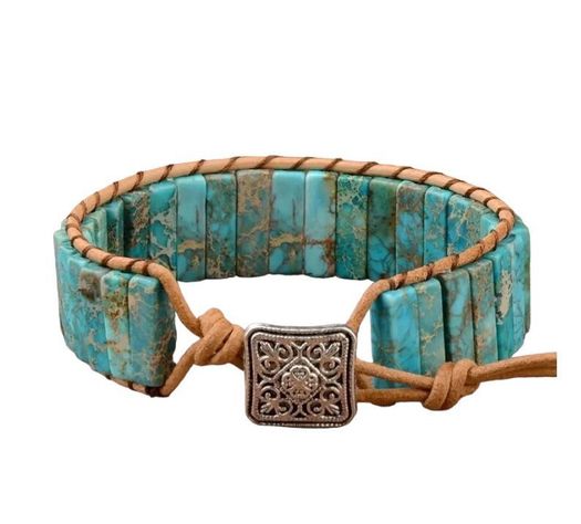 Pulsera para Mujer, de Piedras Verdes Ajustable-0