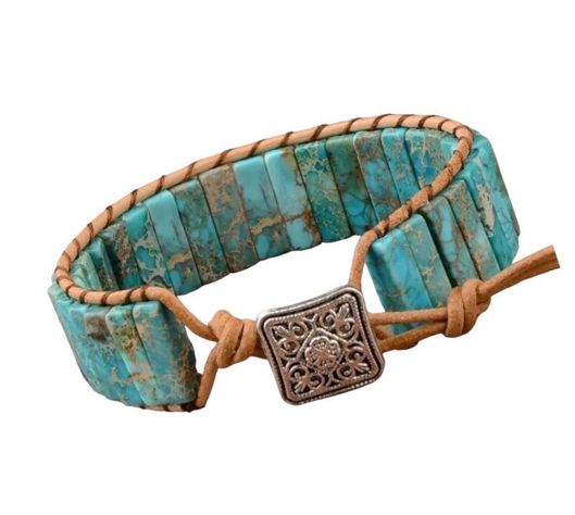 Pulsera para Mujer, de Piedras Verdes Ajustable-1