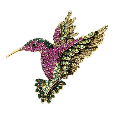 Broche Prendedor De Colibrí Colorido Para Adorno Vestuario-0