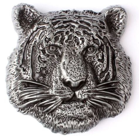Hebilla de Cabeza De Tigre Metálica, Moda Cinturón  -1