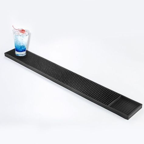 Escurridor Bar Coctelería Negra Goma Para Vaso Copas Barman-0